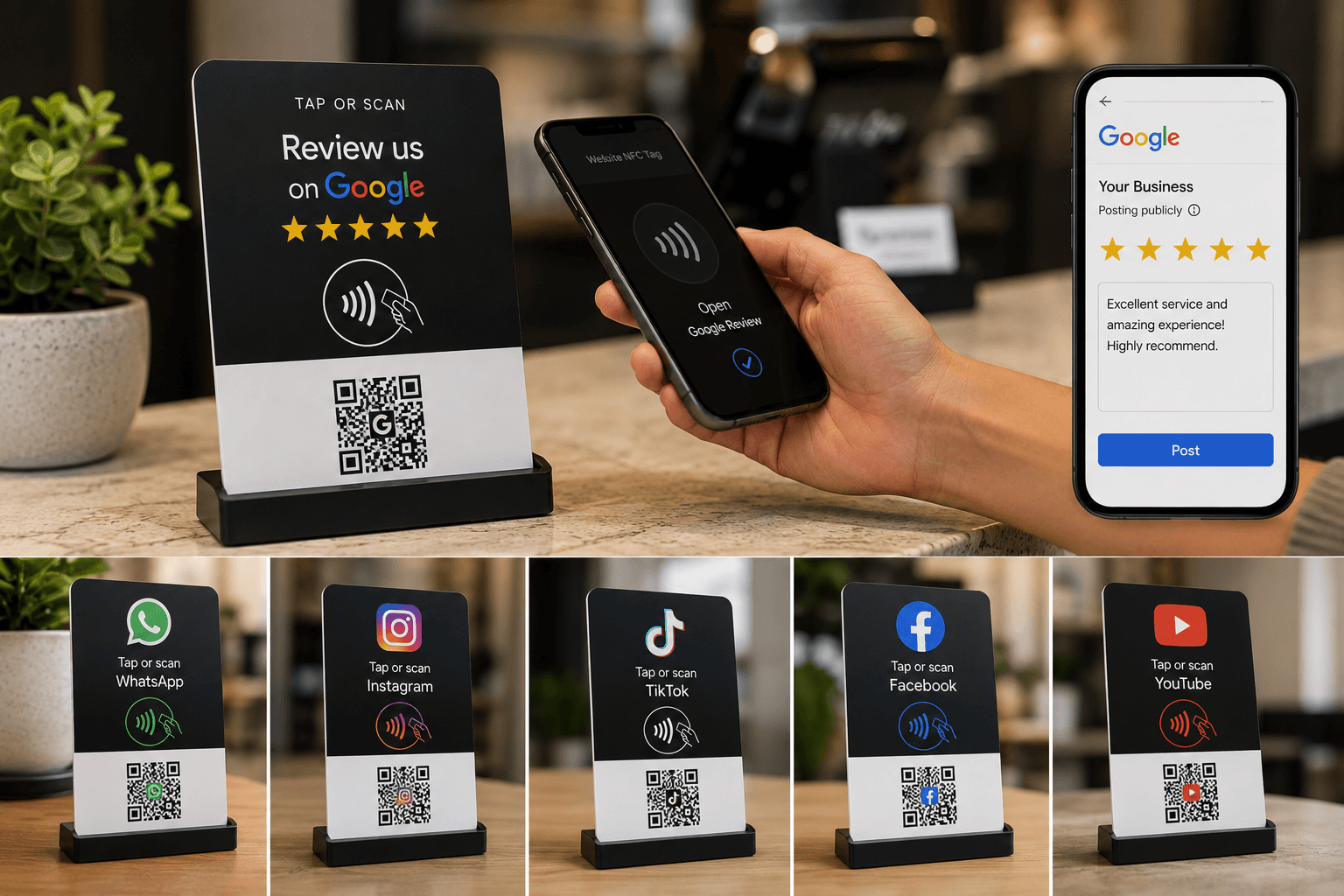 Google Review Display Stand for a counter