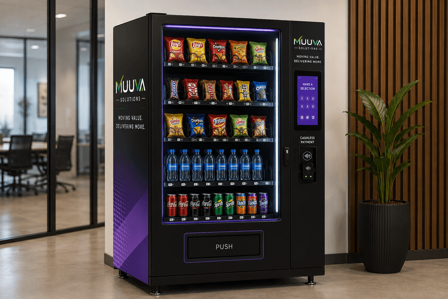 Illustrative future MUUVA Smart Spaces vending concept